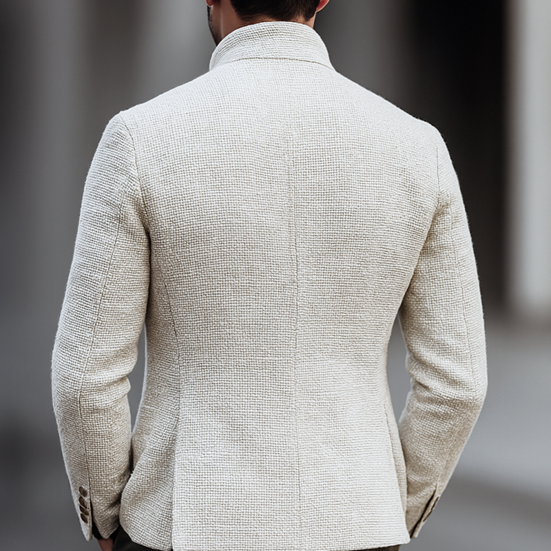 Solid Tweed Casual Jacket