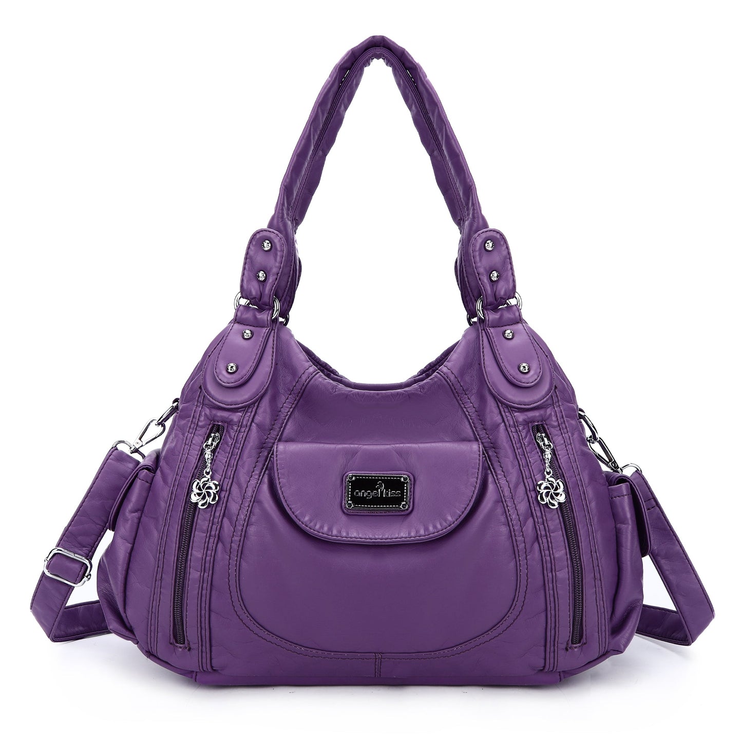 Women handbag with High Quality Washed PU and Multi-pack