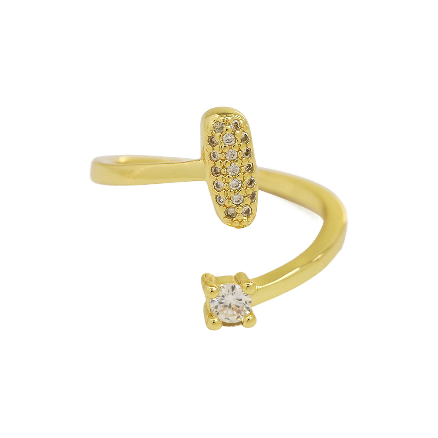 Retro Pavé Initial Ring