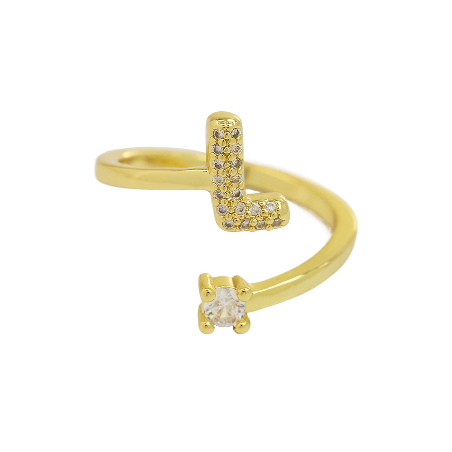 Retro Pavé Initial Ring