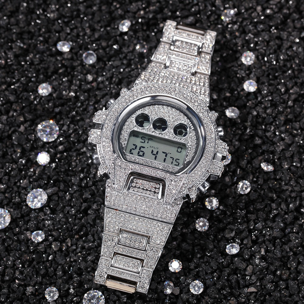 Iced Out G-Shock Style Watch
