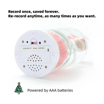 Forever Voice Recordable Christmas Tree Bottle – Personalized Message Ornament That Saves Voices Forever – Heartfelt Christmas Gift for Mom, Kids, Friends & Loved Ones