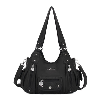 Women Shoulder Bag Handbag of Washed PU Leather