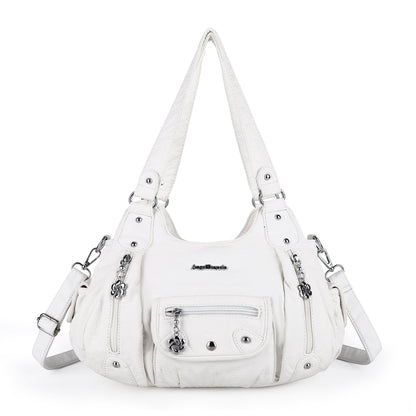 Women Shoulder Bag Handbag of Washed PU Leather