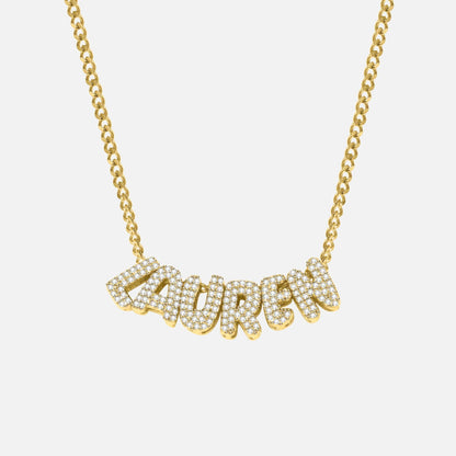 Crystal name necklace