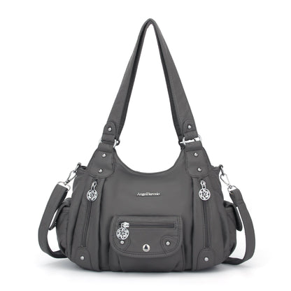 Women Shoulder Bag Handbag of Washed PU Leather