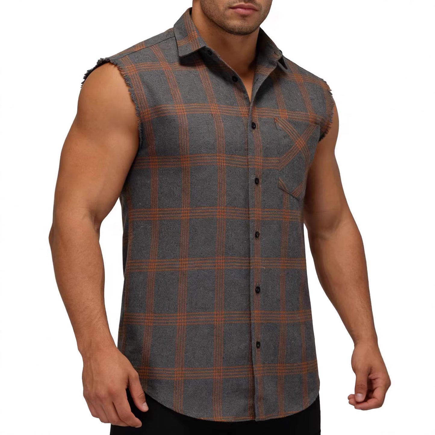 Retro Sleeveless Lapel Shirt