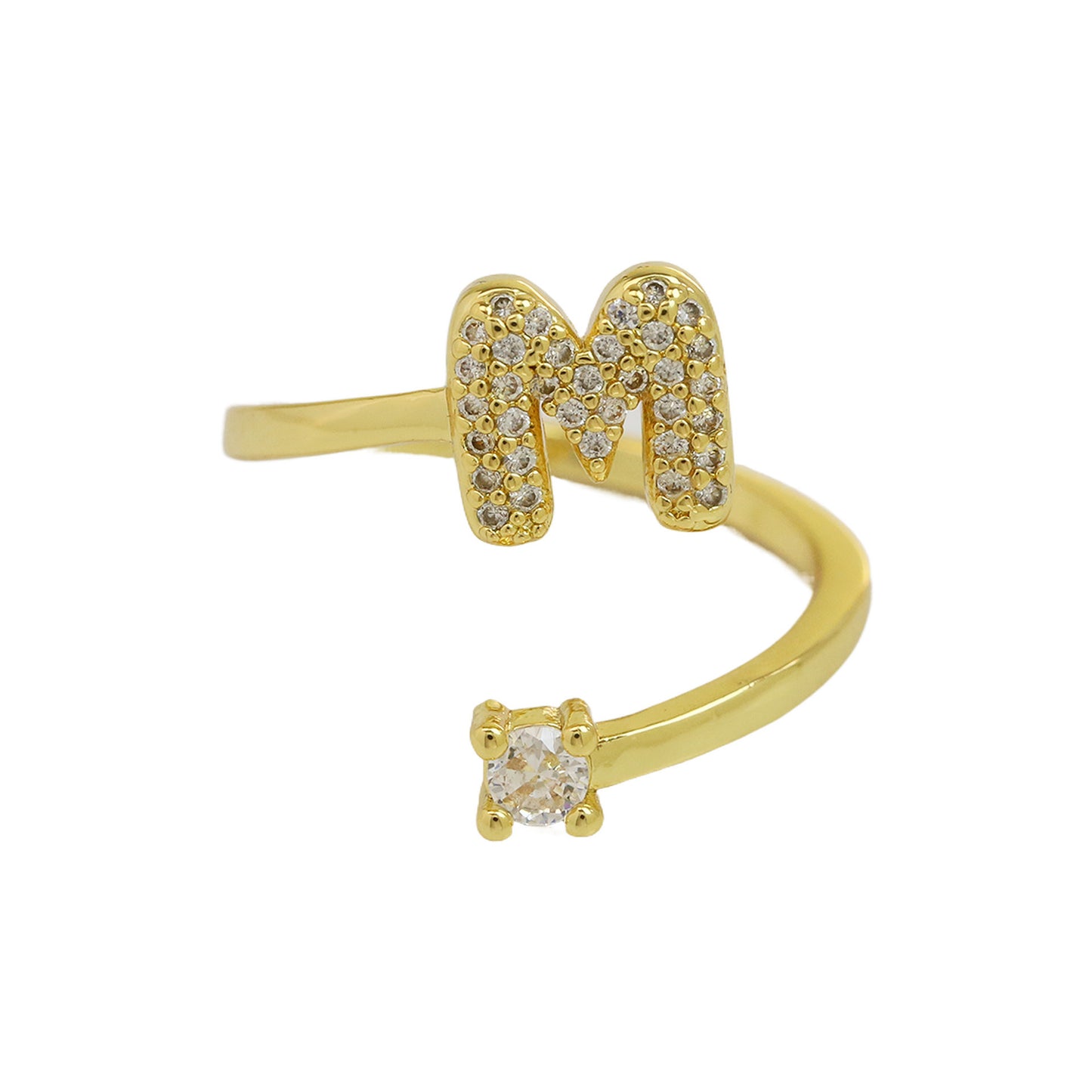 Retro Pavé Initial Ring