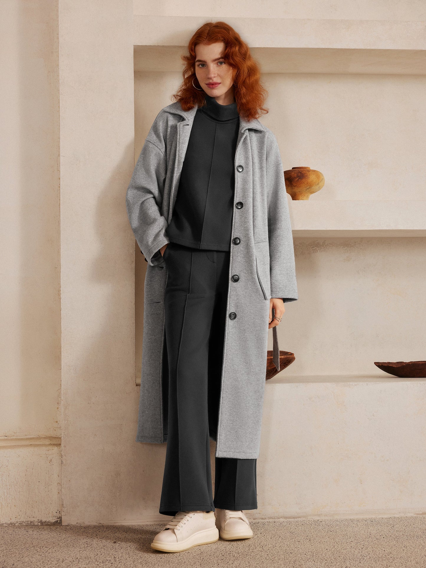 High Waisted Straight Leg Pull On Pant