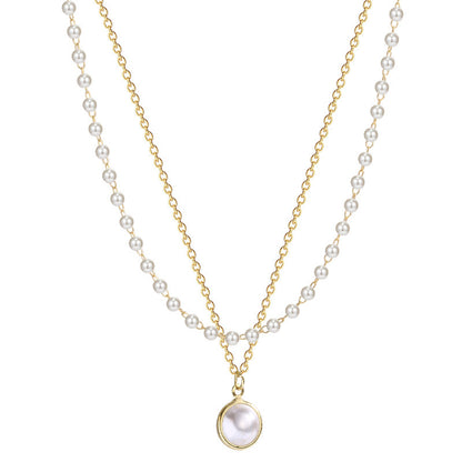 Summer Double-layer Pearls Necklace