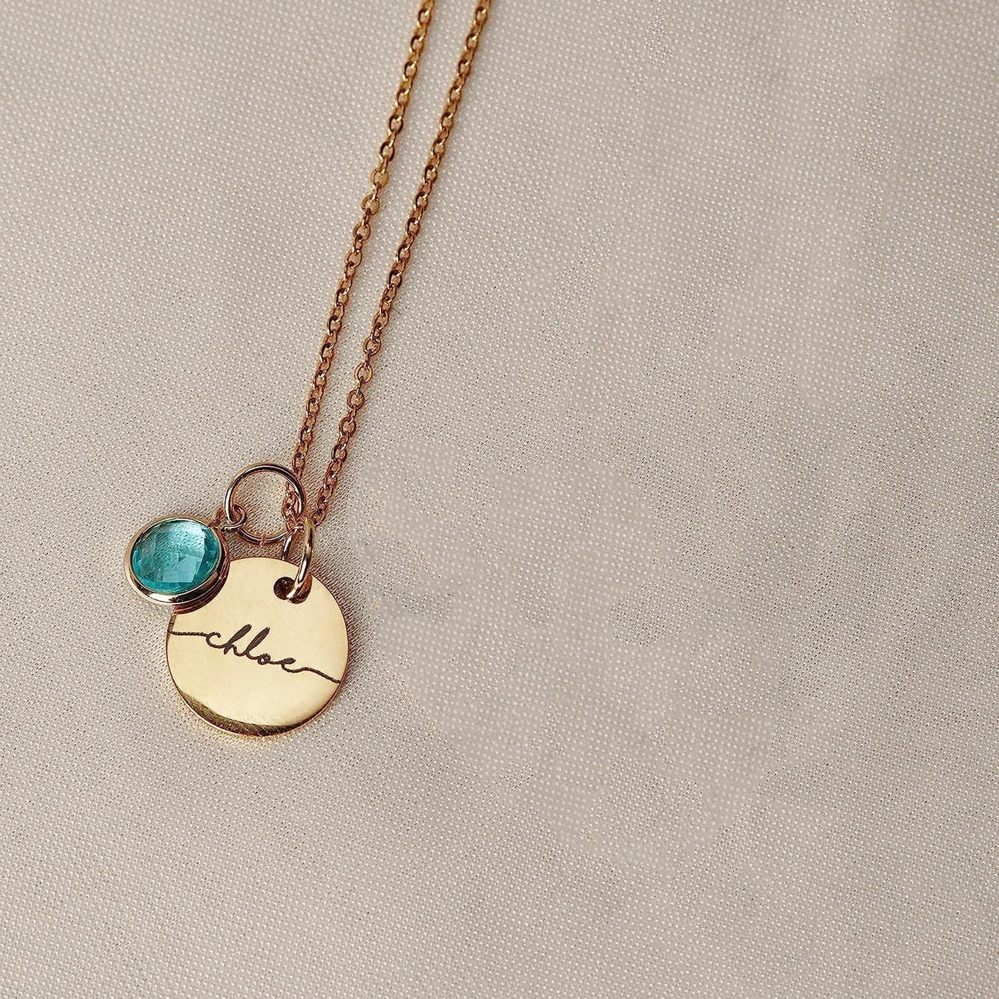 Personalized Name Birthstone Pendant