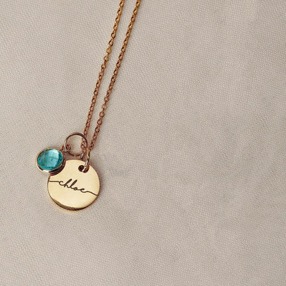 Personalized Name Birthstone Pendant