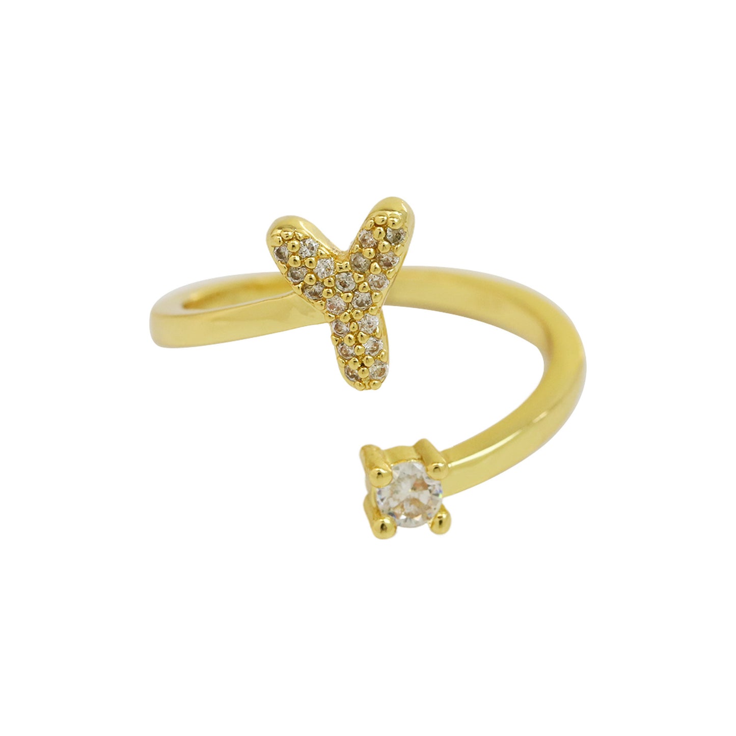 Retro Pavé Initial Ring
