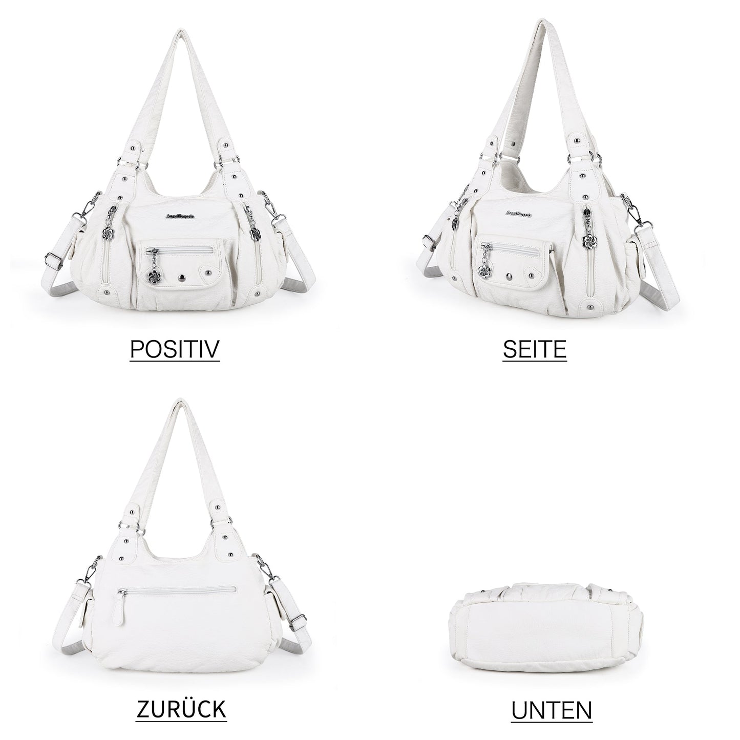 Women Shoulder Bag Handbag of Washed PU Leather