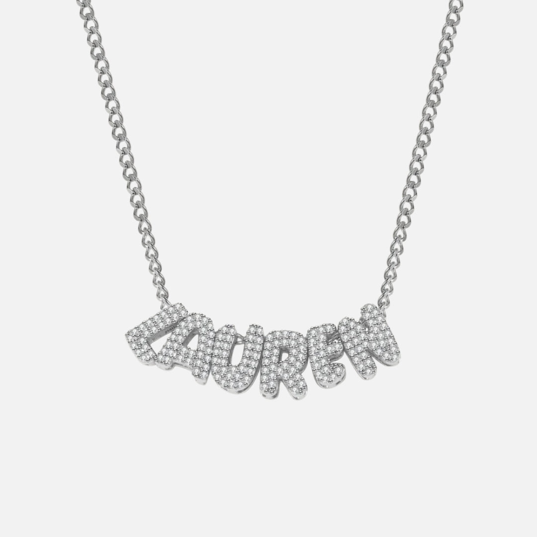 Crystal name necklace