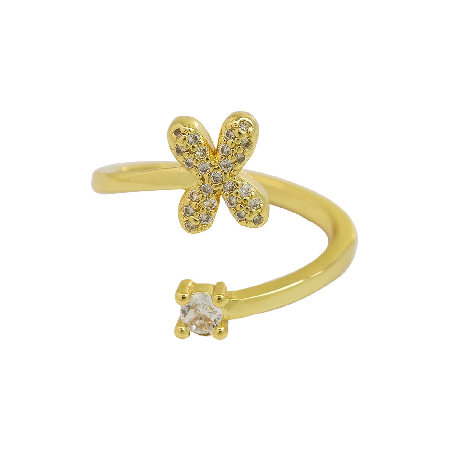 Retro Pavé Initial Ring