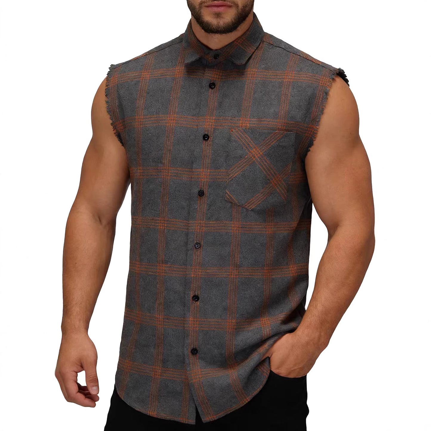 Retro Sleeveless Lapel Shirt