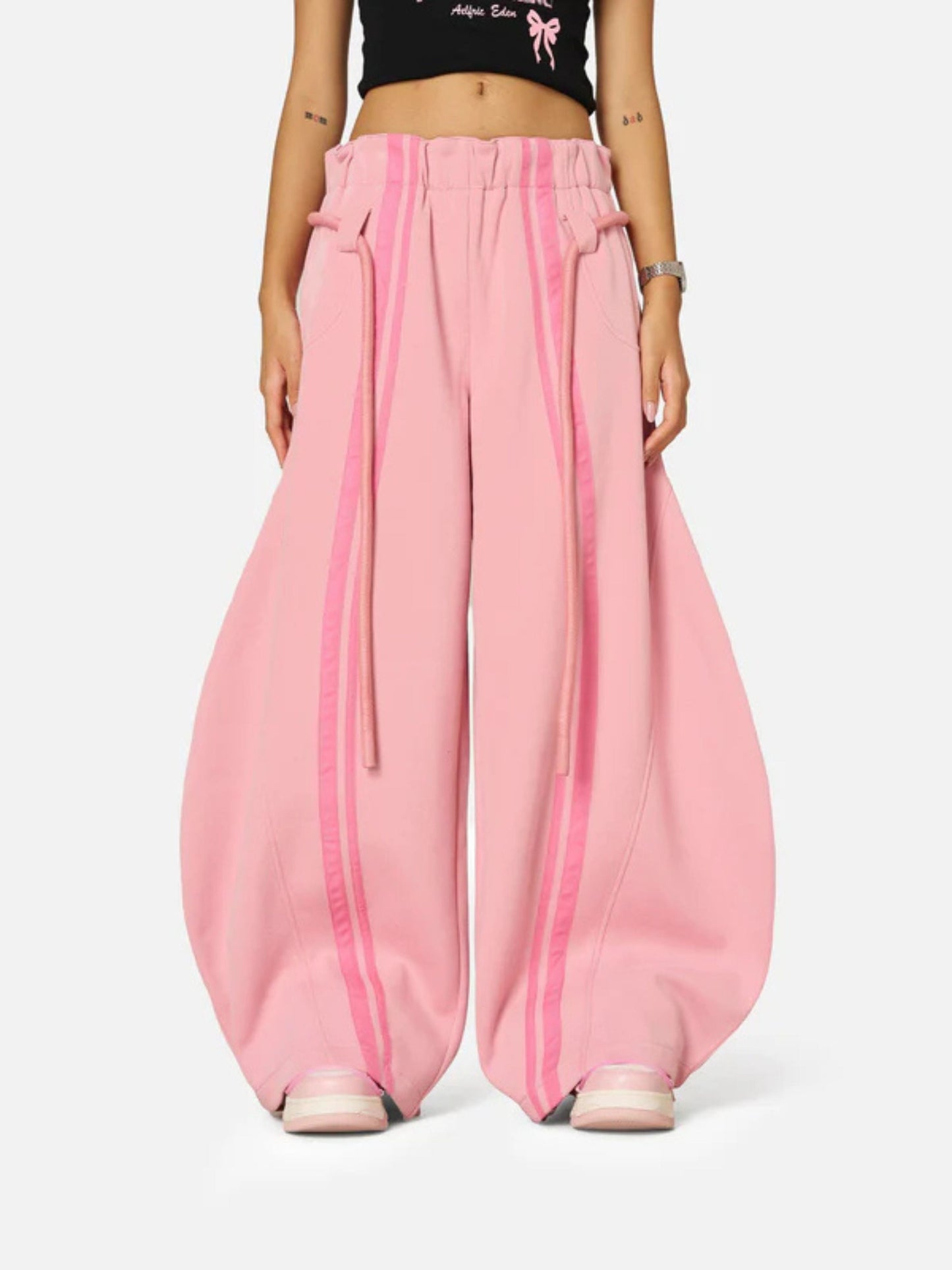 Stripe Baggy Barrel Sweatpants