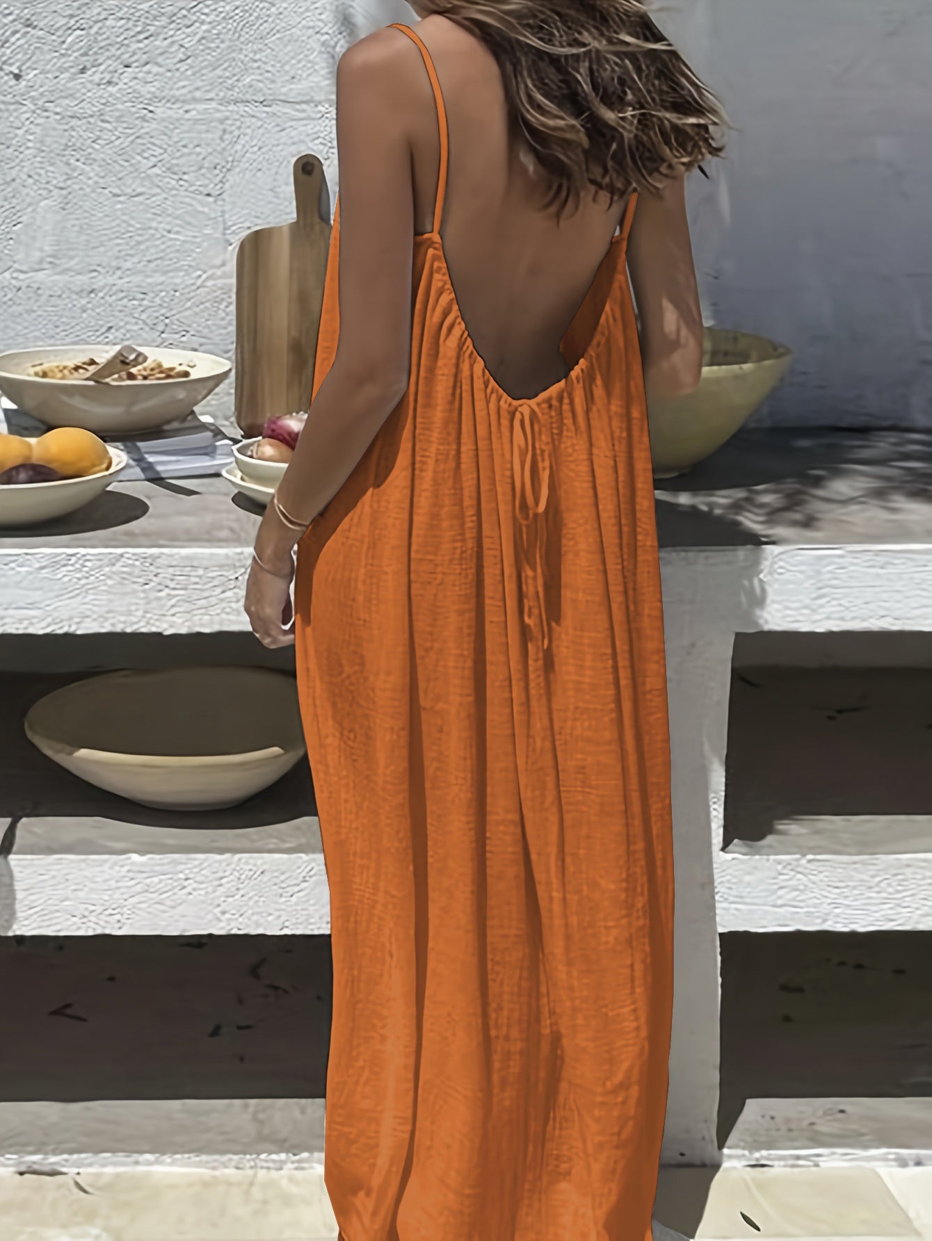 Backless Satin Cami Dress