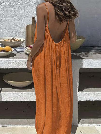 Backless Satin Cami Dress