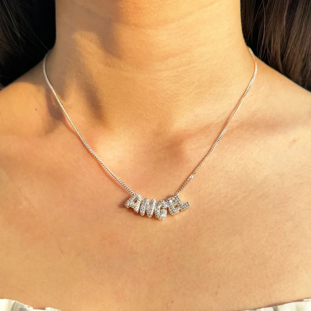 Crystal name necklace