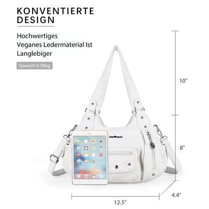 Women Shoulder Bag Handbag of Washed PU Leather