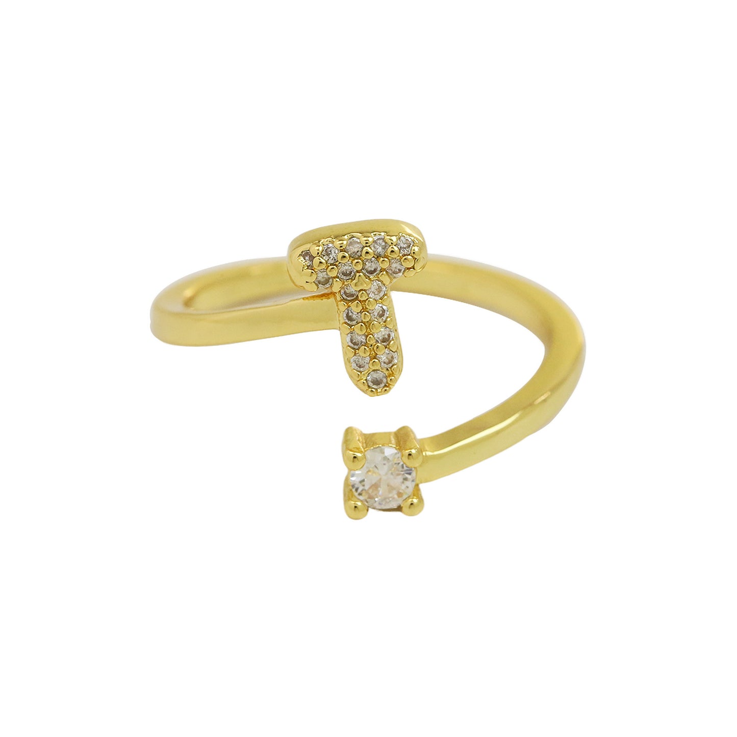 Retro Pavé Initial Ring