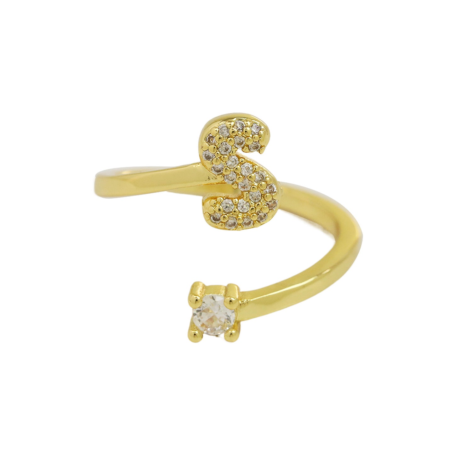 Retro Pavé Initial Ring