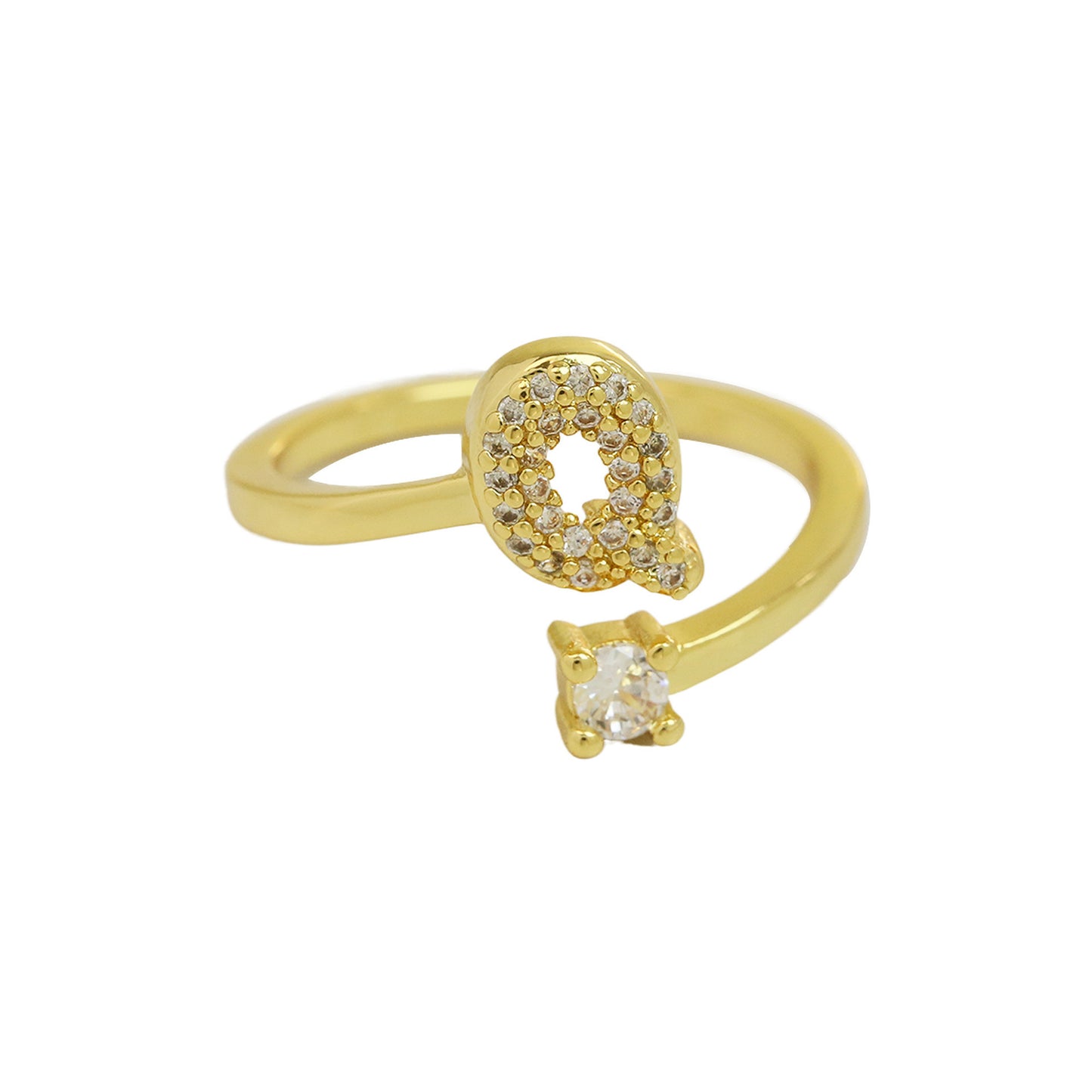 Retro Pavé Initial Ring