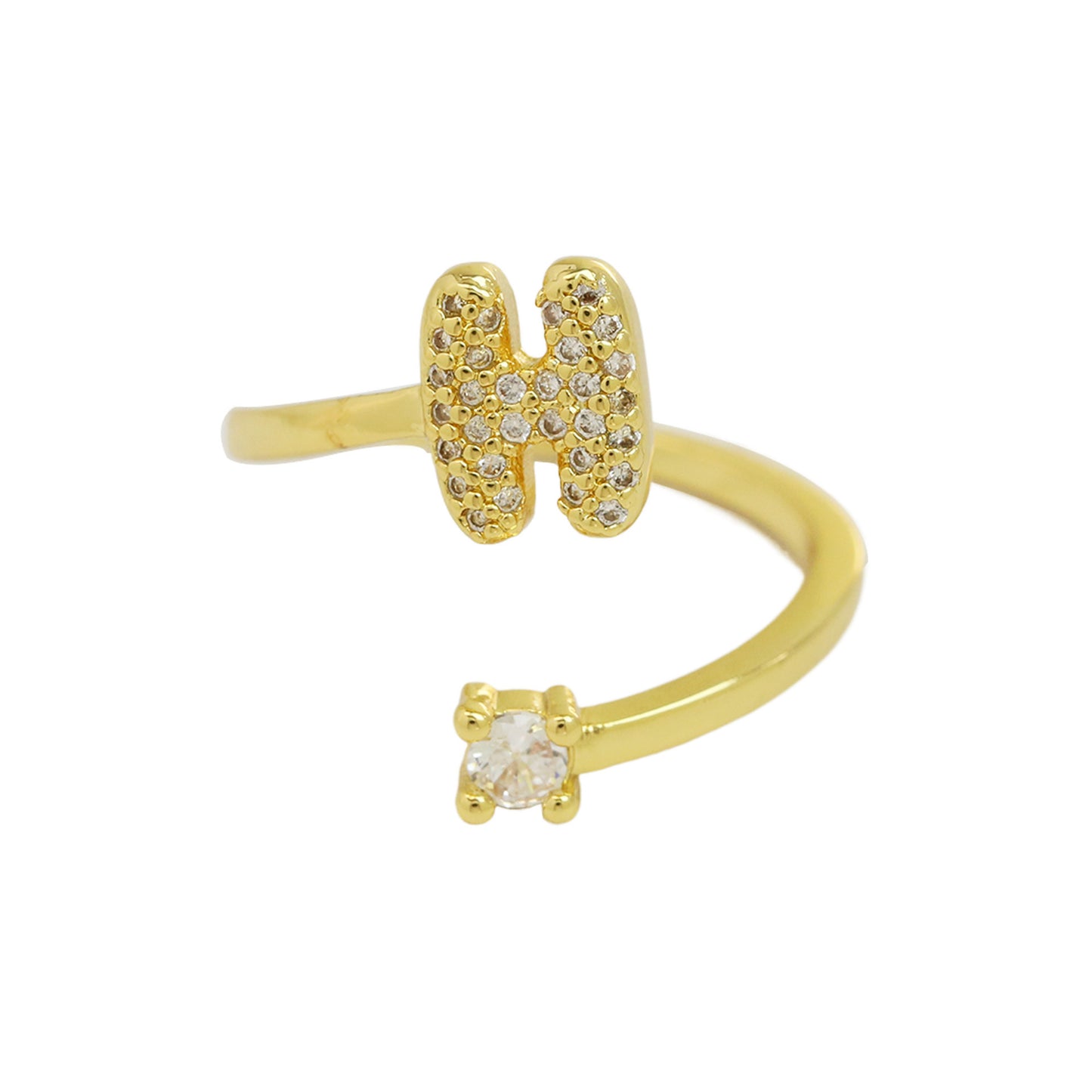 Retro Pavé Initial Ring