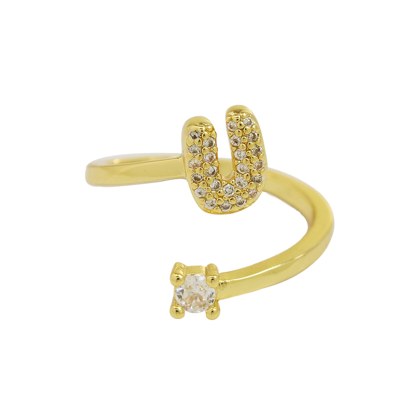 Retro Pavé Initial Ring