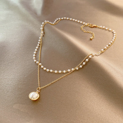 Summer Double-layer Pearls Necklace