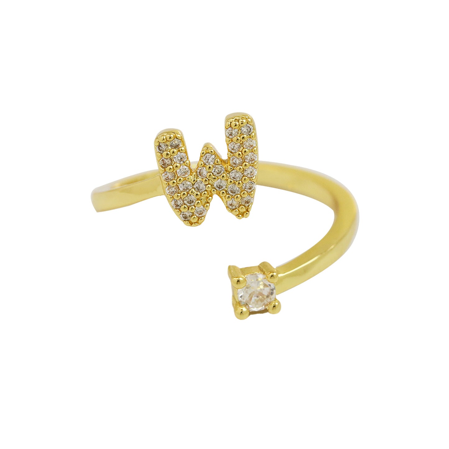 Retro Pavé Initial Ring