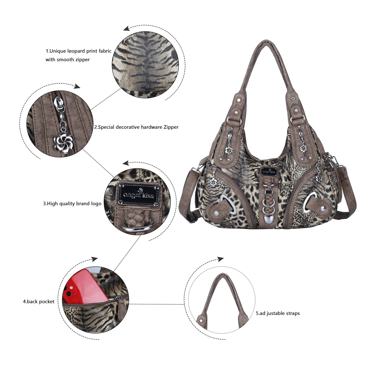 Urban Hobo Shoulder Handbag (Leopard Release)