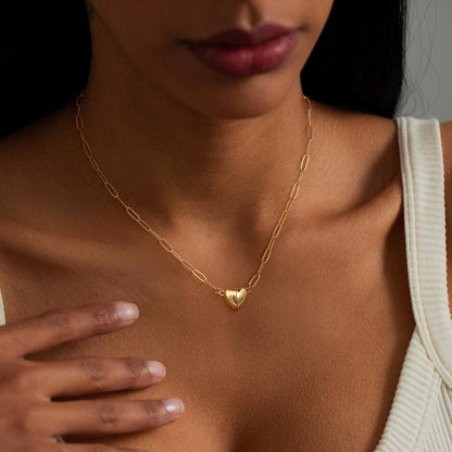 14K Gold Plated Magnetic Heart Necklace