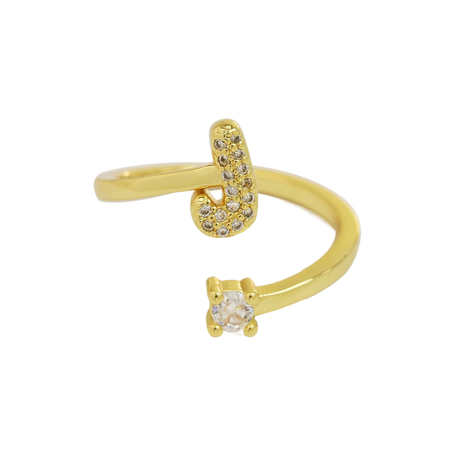 Retro Pavé Initial Ring