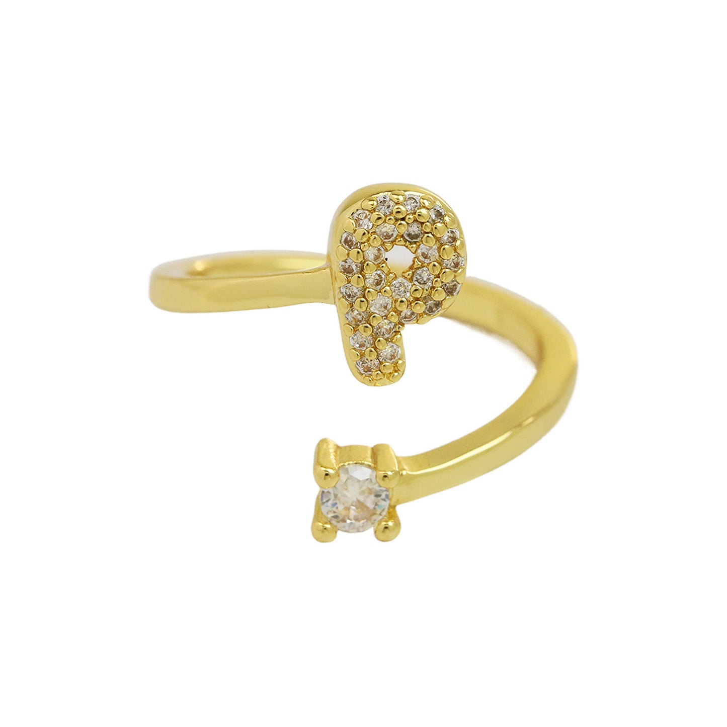 Retro Pavé Initial Ring
