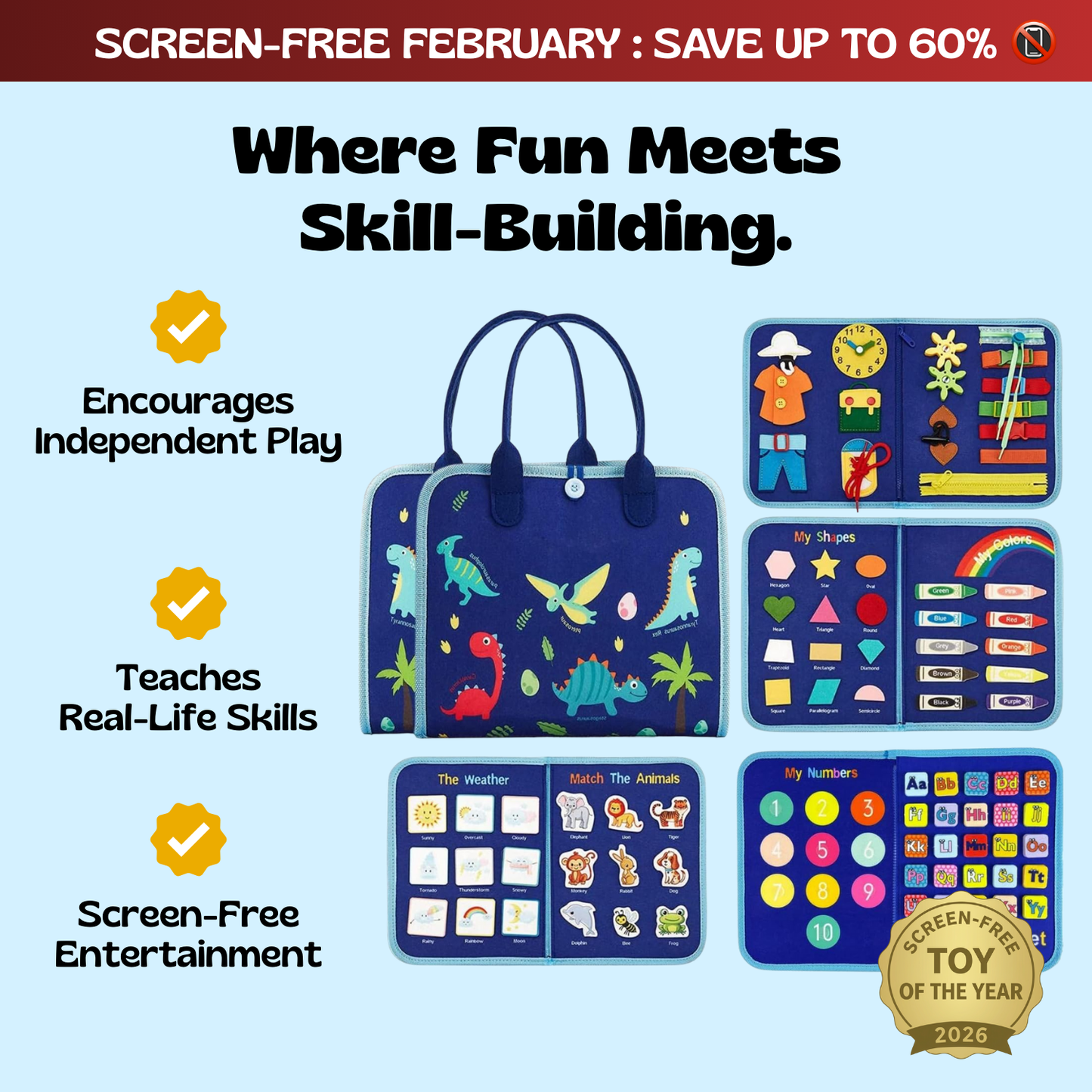 Avora™- Montessori Busy Board