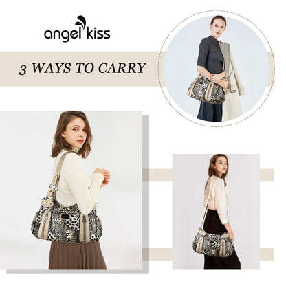 Fashion women large capacity leopard print shoulder bag vagrant bag