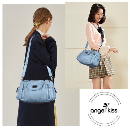 Women  handbag with High Quality Washed PU and Multi-pack