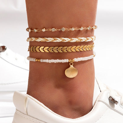 4pcs Anklet Summer Set
