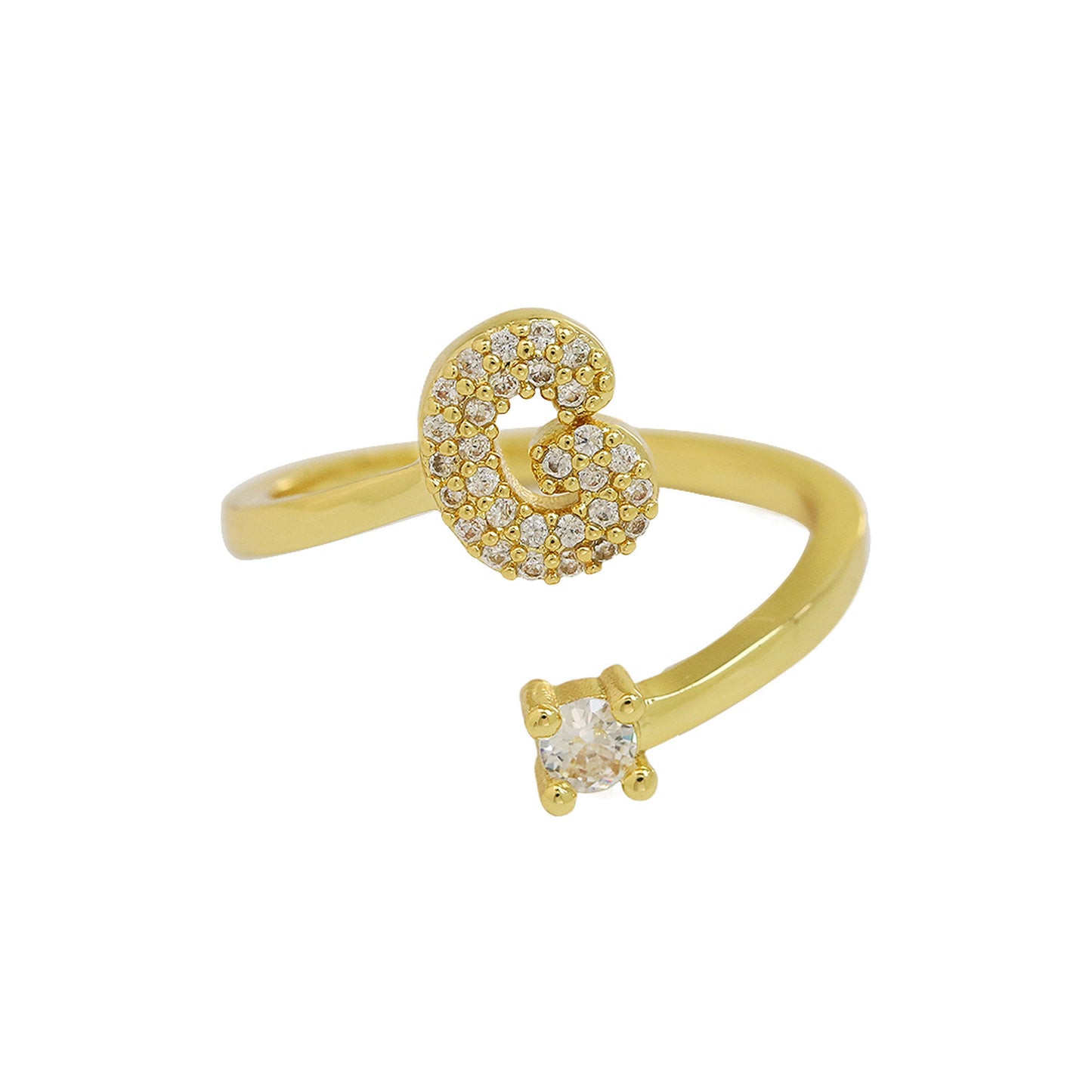 Retro Pavé Initial Ring