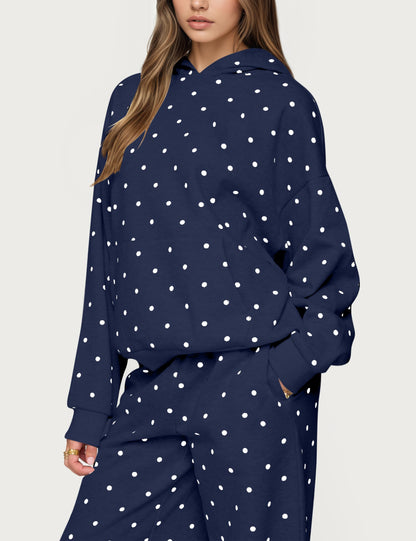 Polka Dot Hoodie and Sweatpants Set