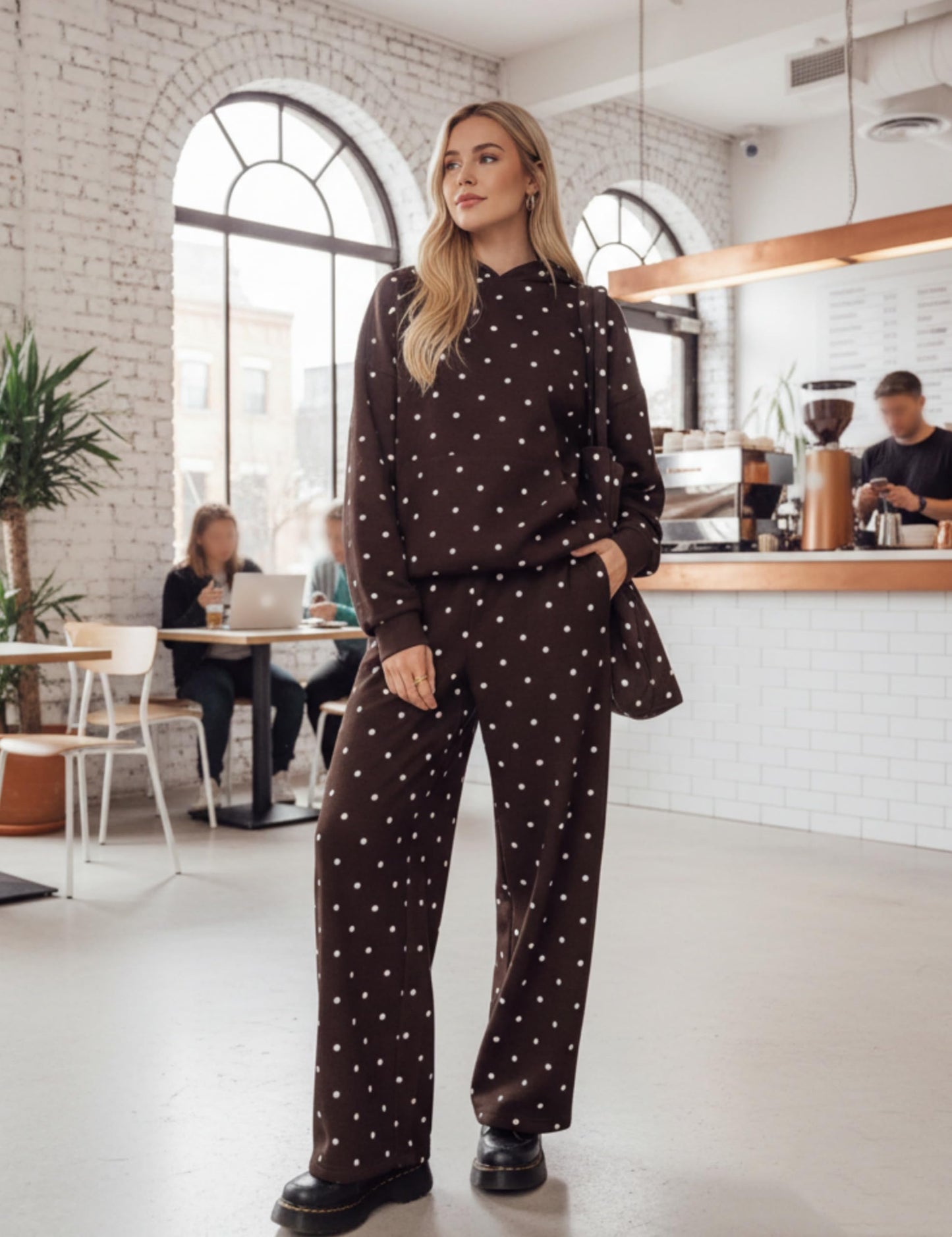 Polka Dot Hoodie and Sweatpants Set