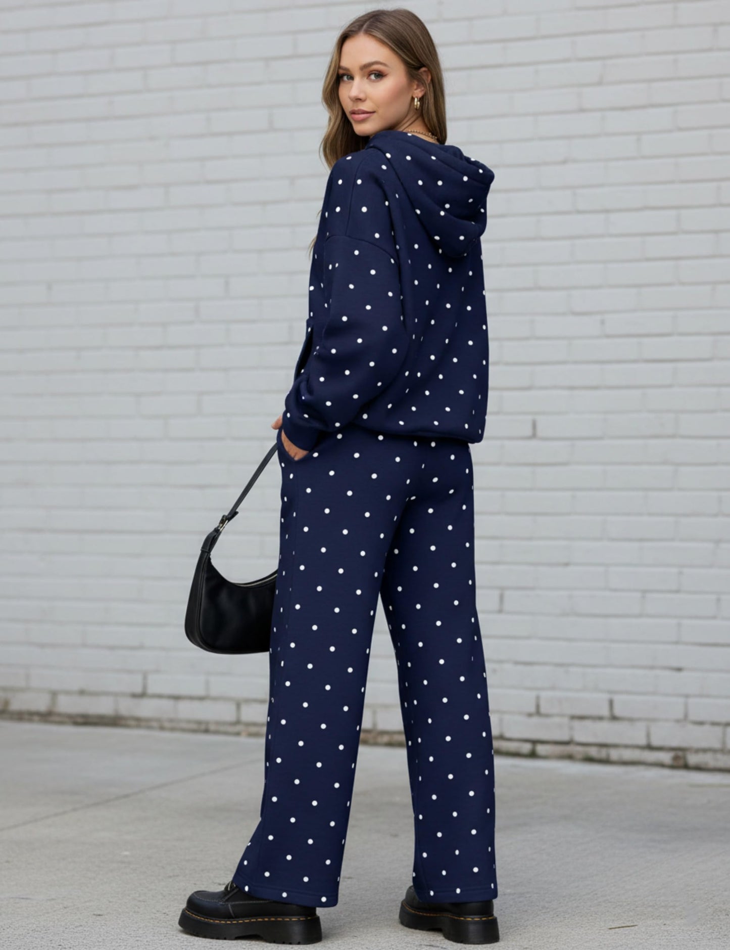 Polka Dot Hoodie and Sweatpants Set