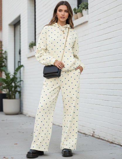 Polka Dot Hoodie and Sweatpants Set