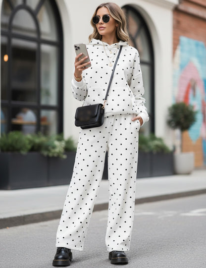 Polka Dot Hoodie and Sweatpants Set