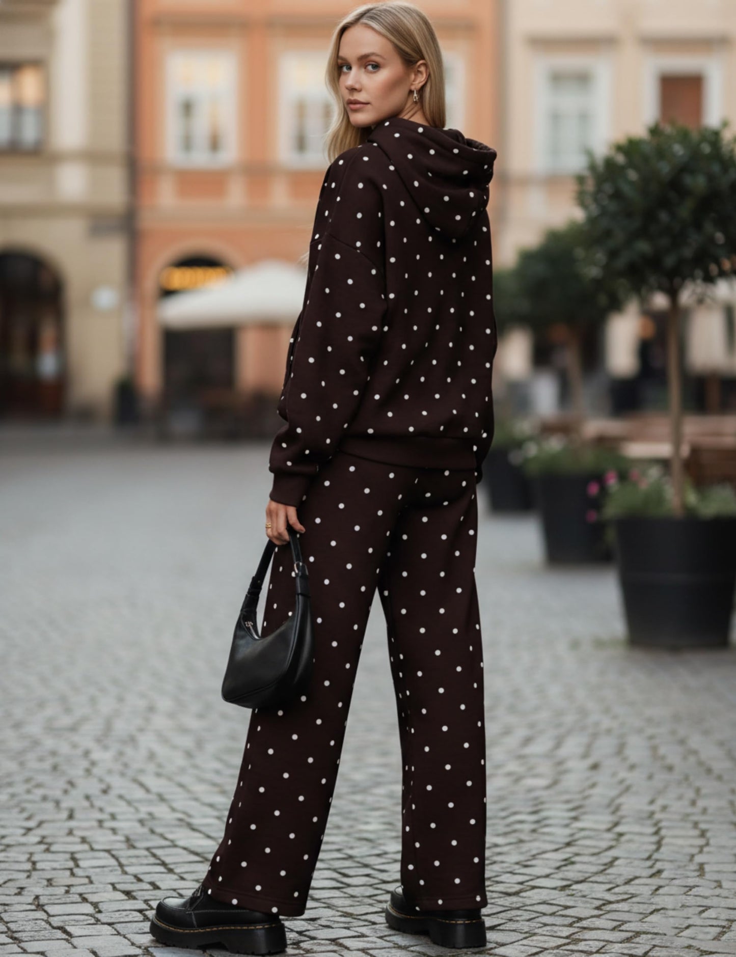 Polka Dot Hoodie and Sweatpants Set