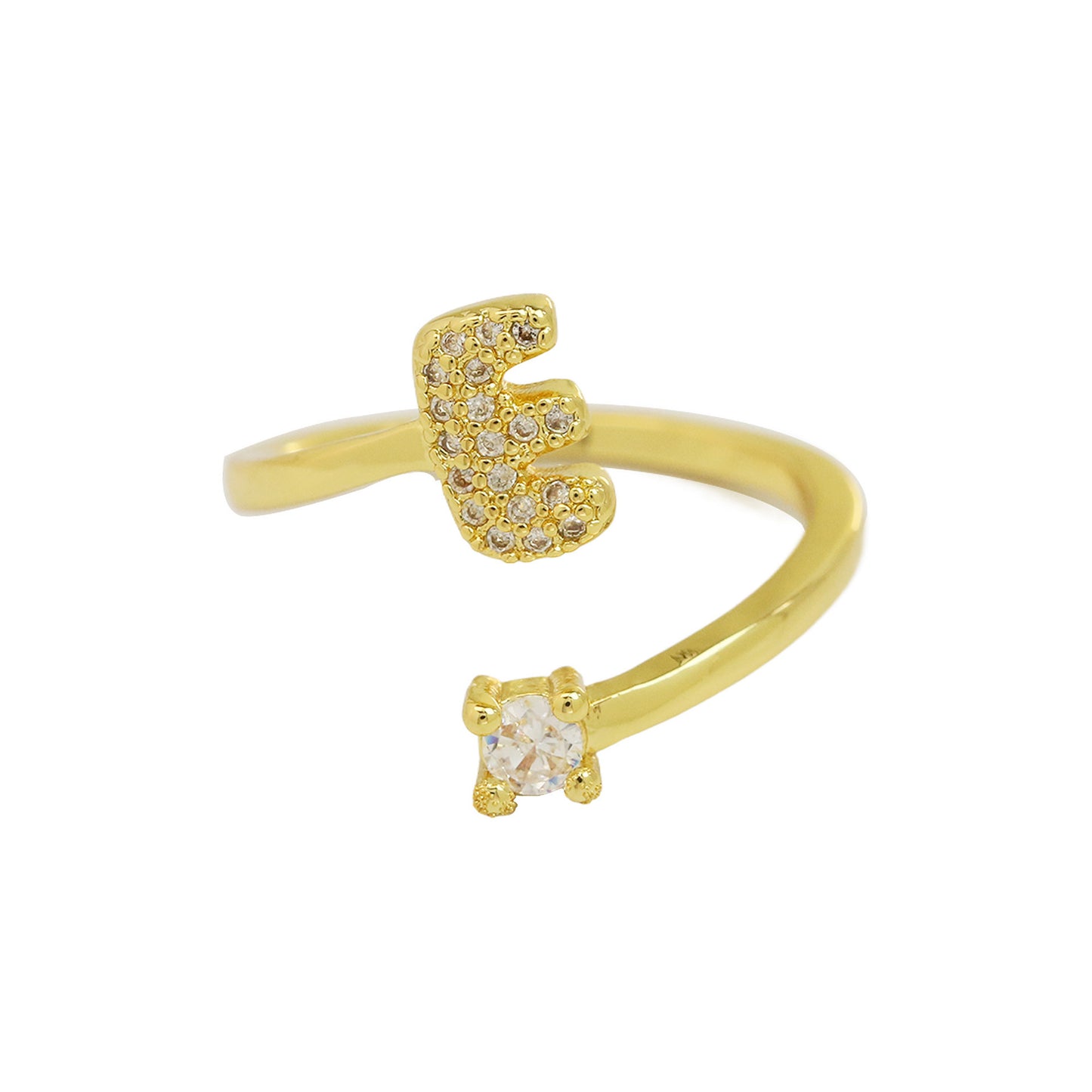 Retro Pavé Initial Ring