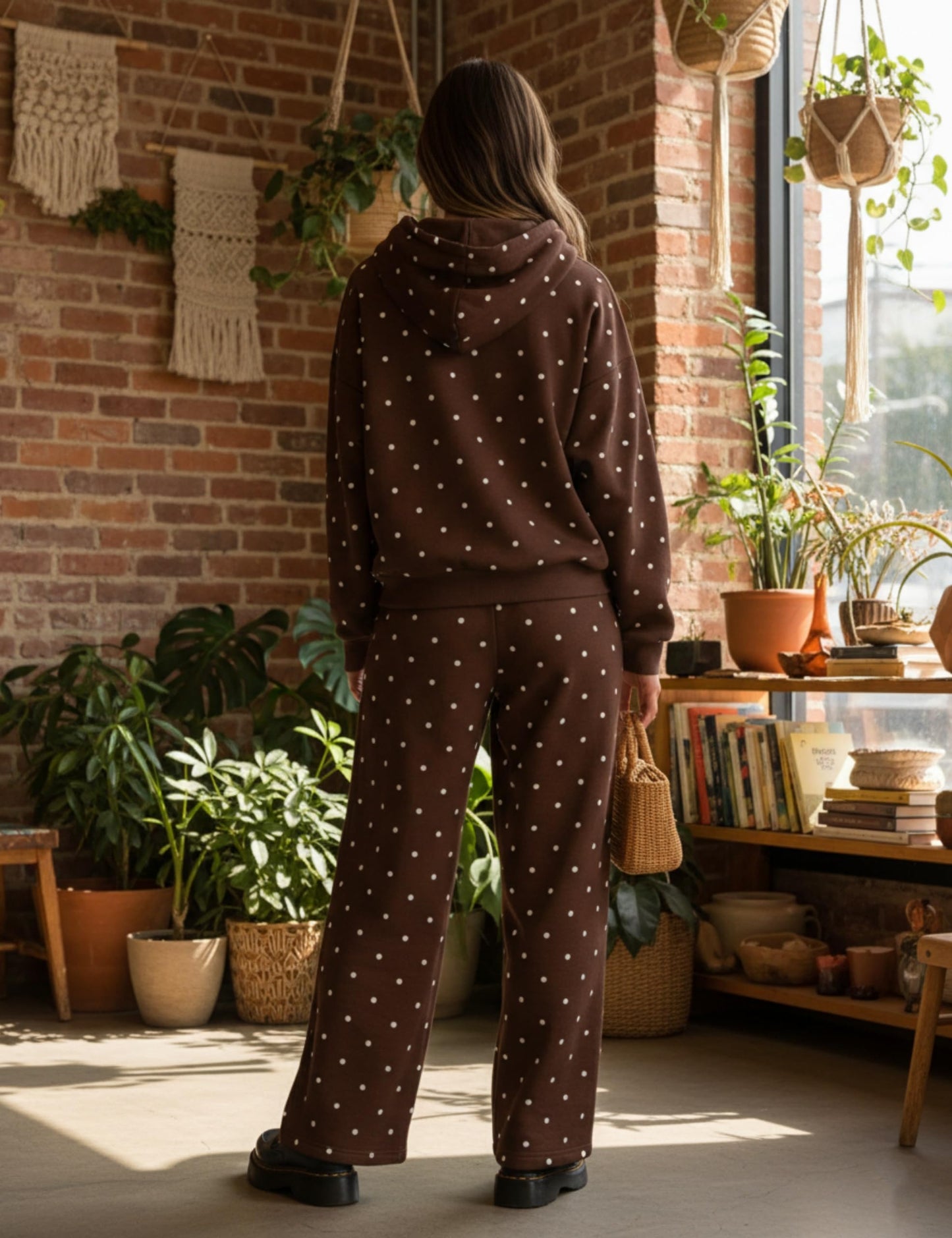 Polka Dot Hoodie and Sweatpants Set